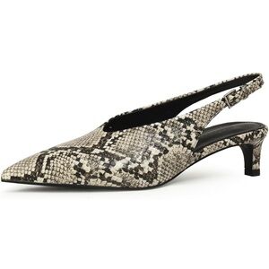 Slingback kitten heels in snake print